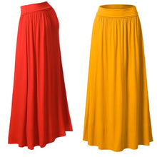 Shirred High-Waist Maxi Skirt Plus Size