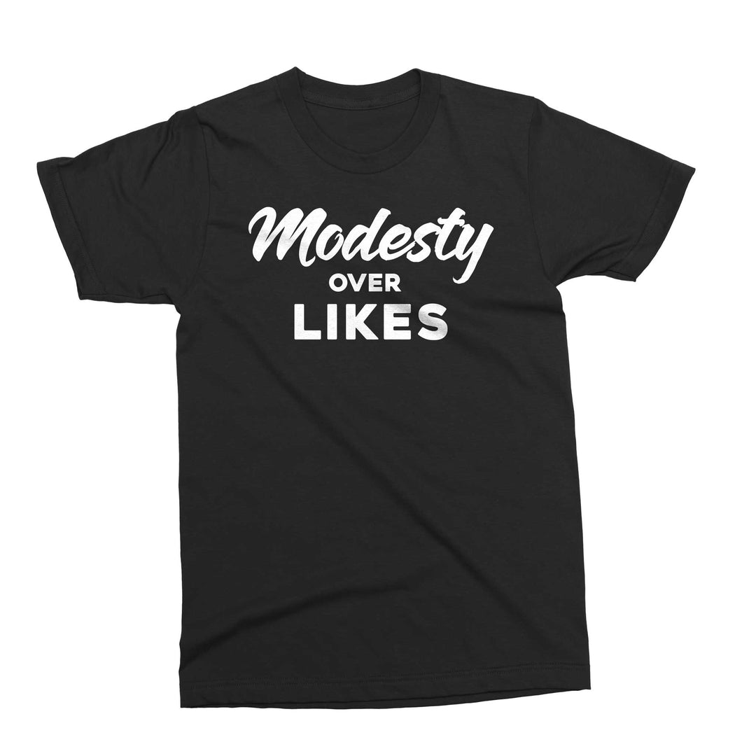 Modesty Over Likes Black and White T-Shirt